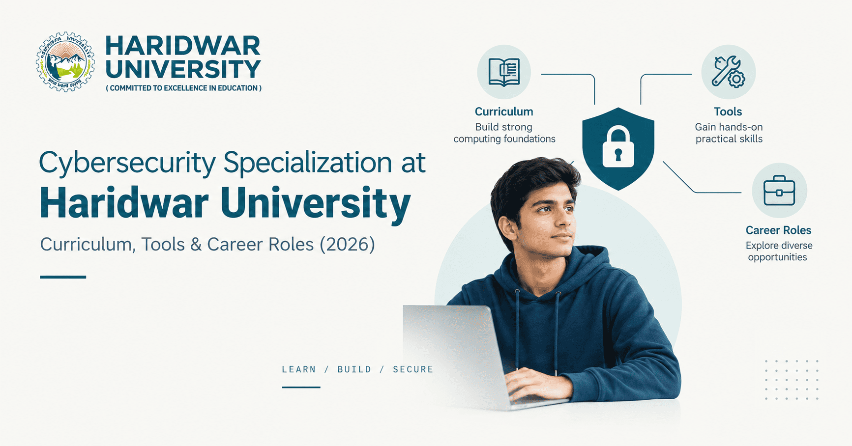 Cybersecurity specialization at Haridwar University covering curriculum, and career roles