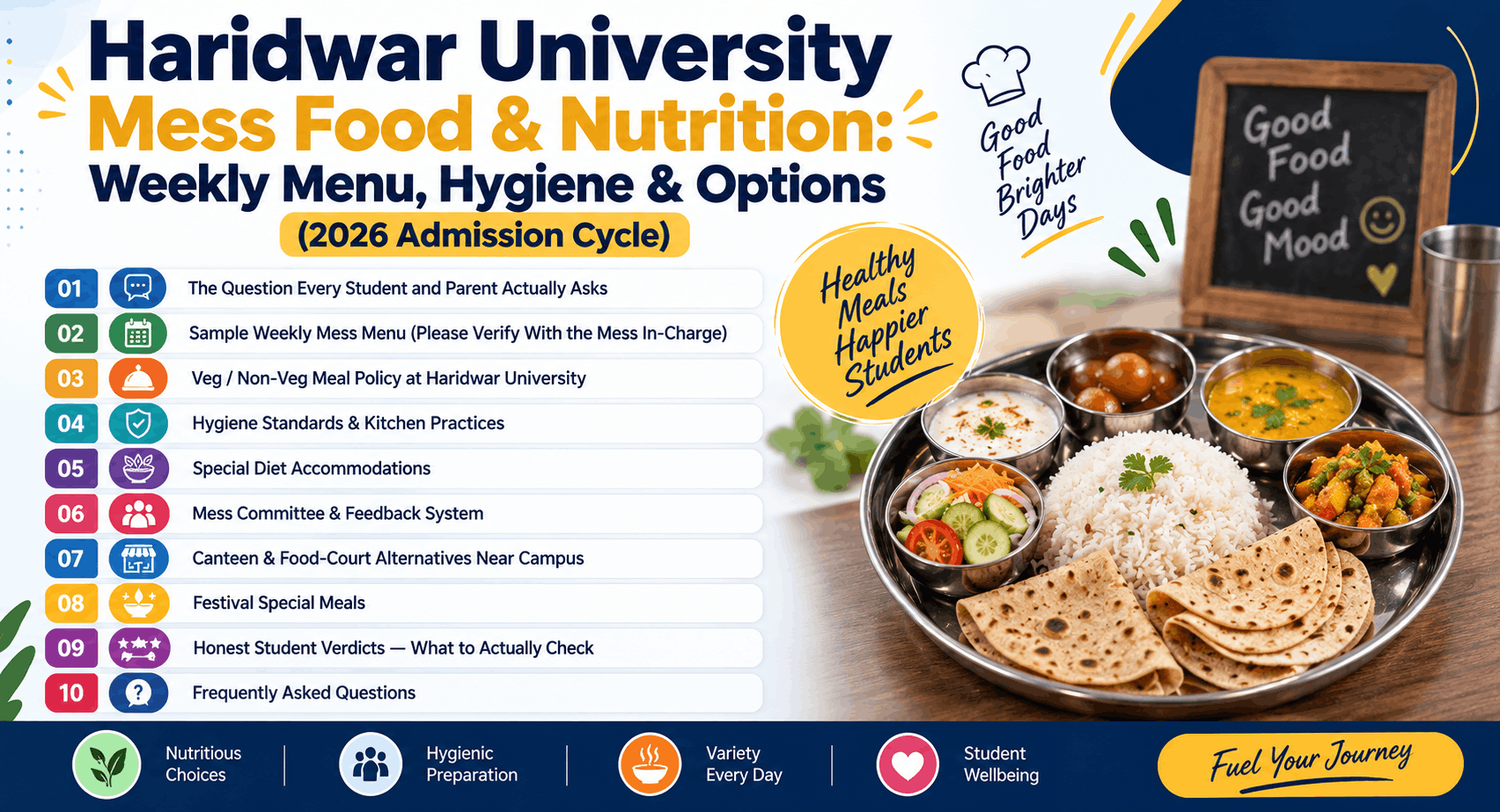 Haridwar University Mess Food & Nutrition: Weekly Menu, Hygiene & Options (2026 Admission Cycle)