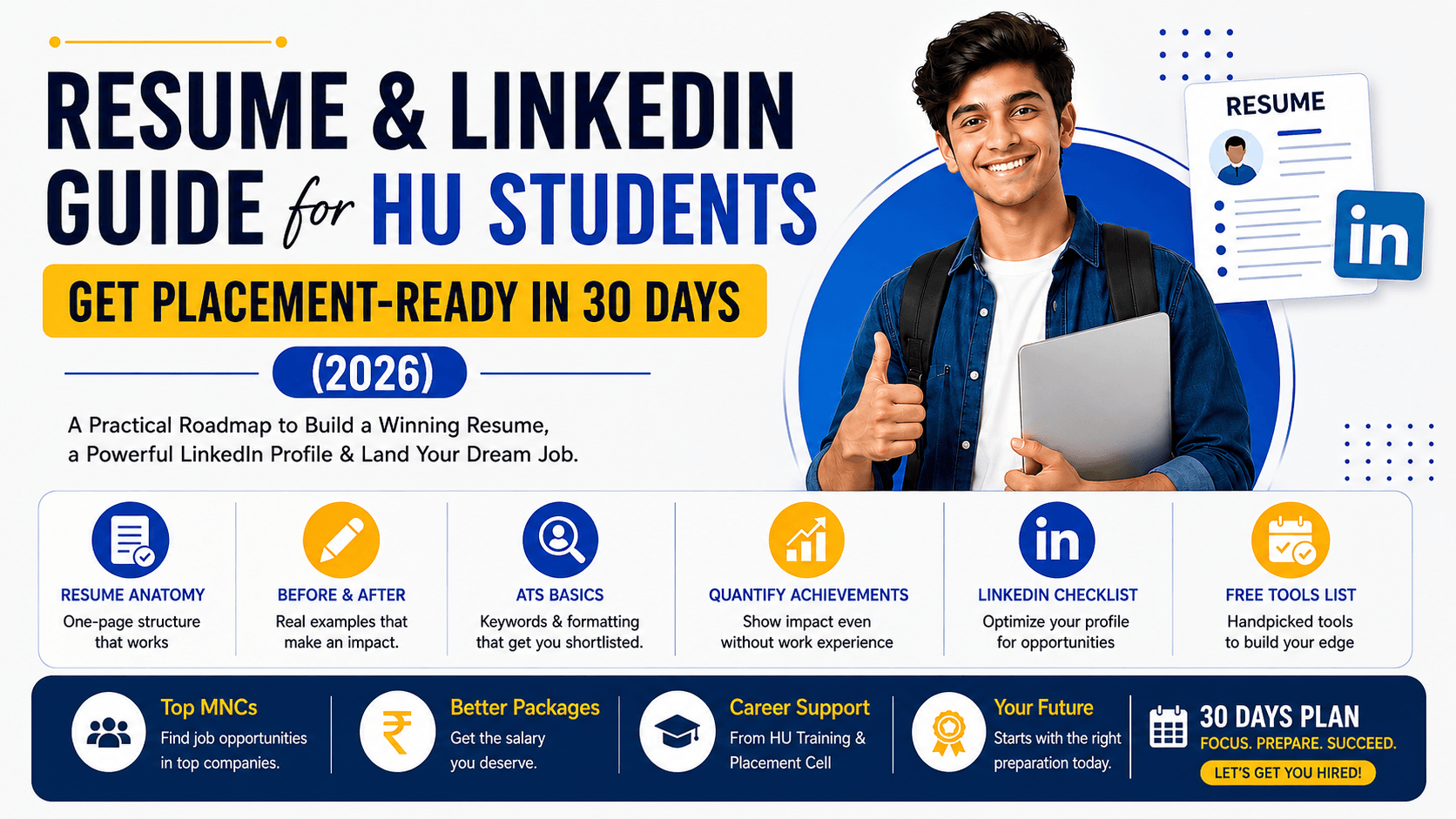 Resume & LinkedIn Guide for HU Students: Get Placement-Ready in 30 Days (2026)