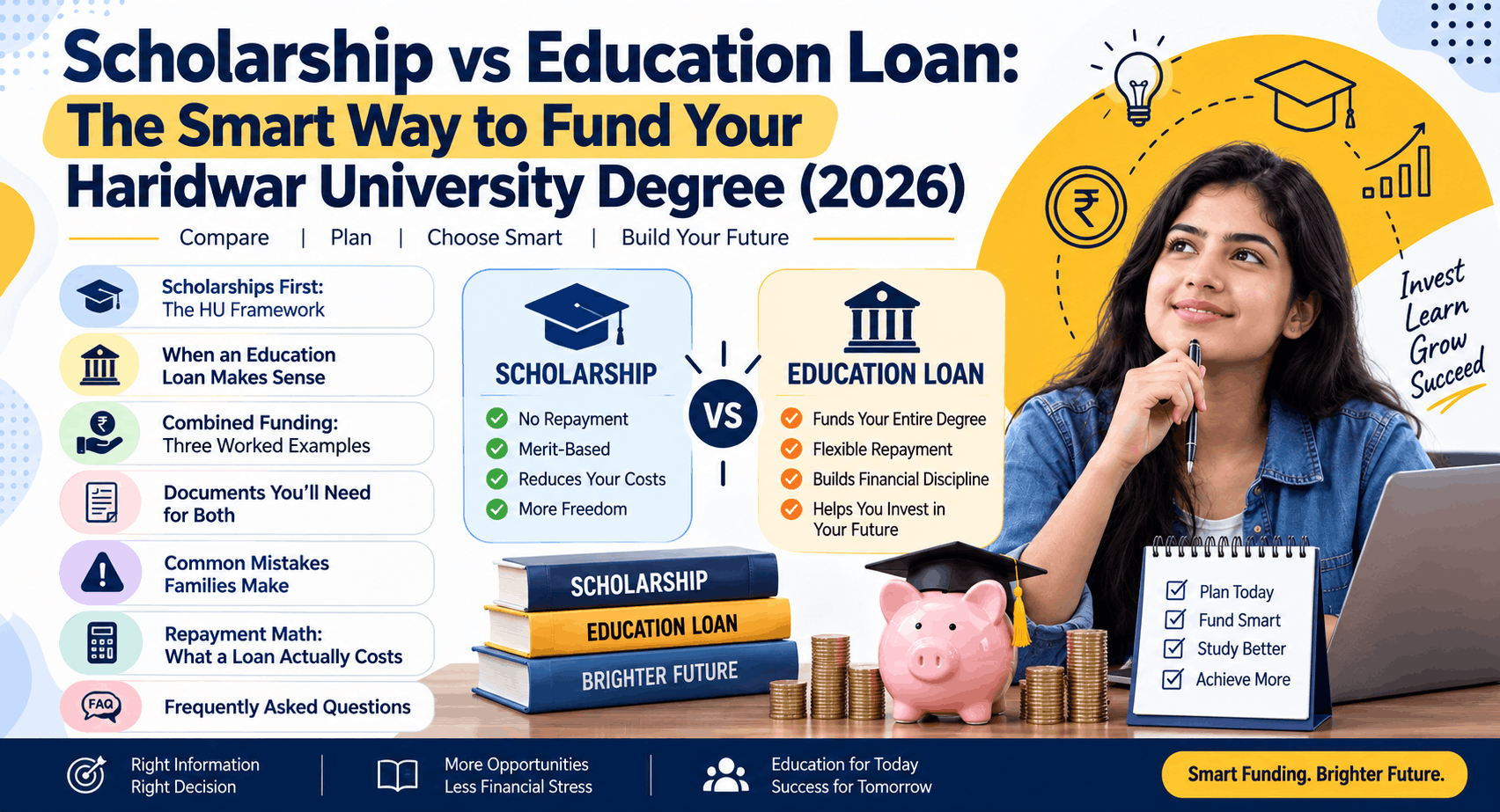 Scholarship vs Education Loan: The Smart Way to Fund Your Haridwar University Degree (2026)