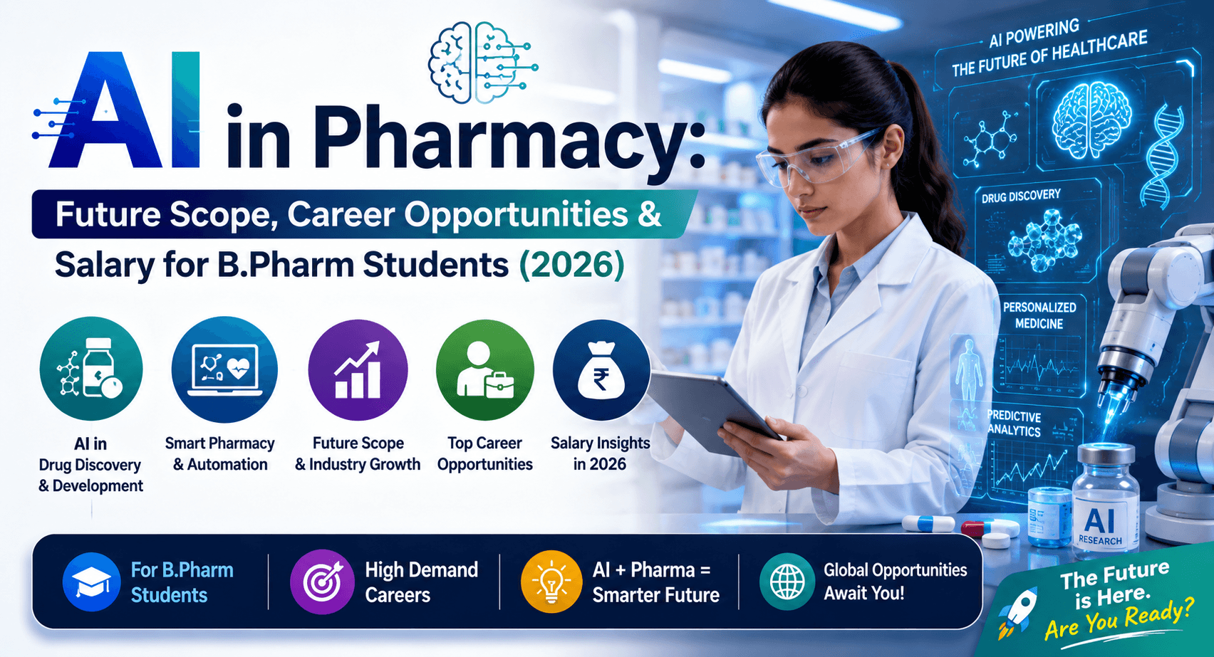 AI in Pharmacy: Future Scope, Career Opportunities & Salary for B.Pharm Students (2026)