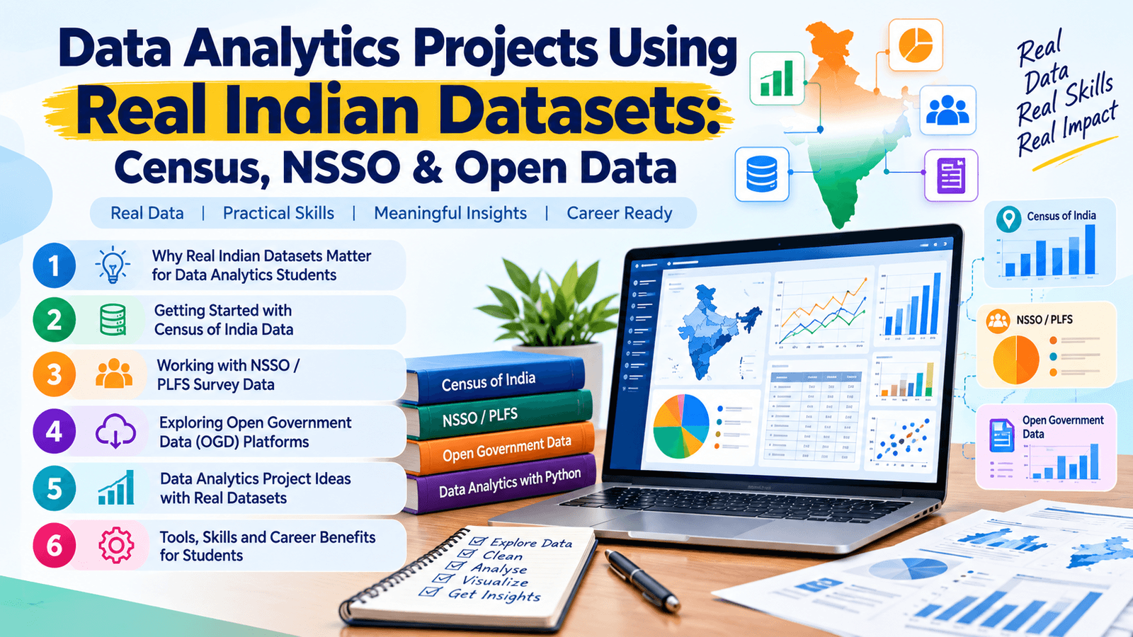 Data Analytics Projects Using Real Indian Datasets: Census, NSSO & Open Data