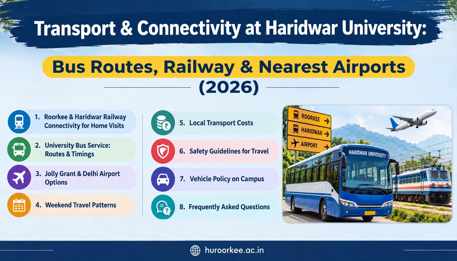 Transport & Connectivity at Haridwar University: Bus Service, Railway & Nearest Airports (2026)