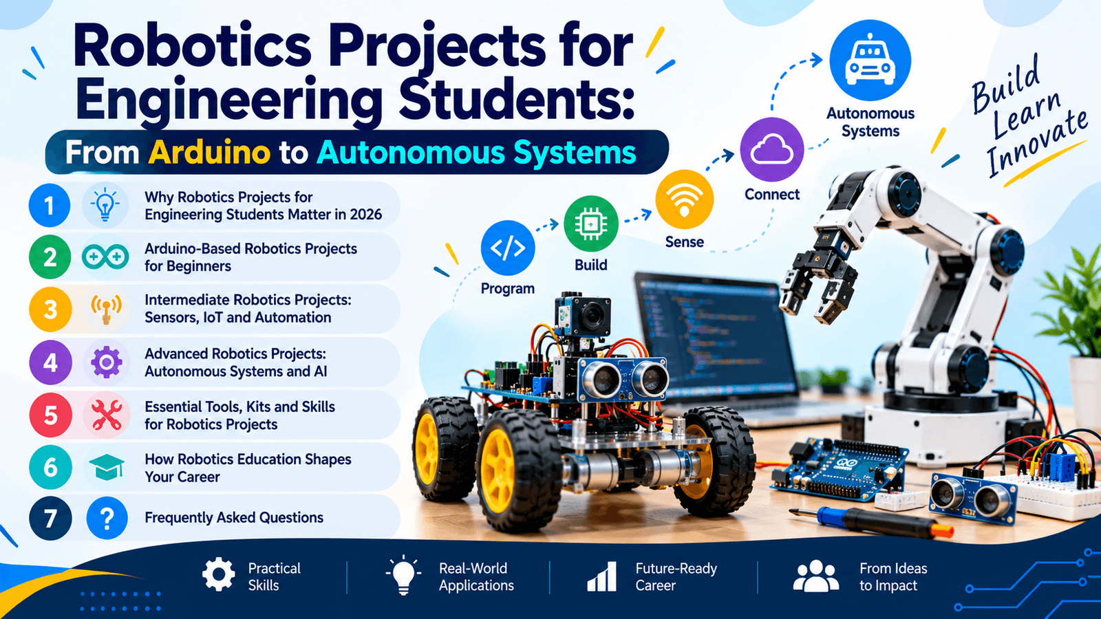 Robotics Projects for Engineering Students: From Arduino to Autonomous Systems