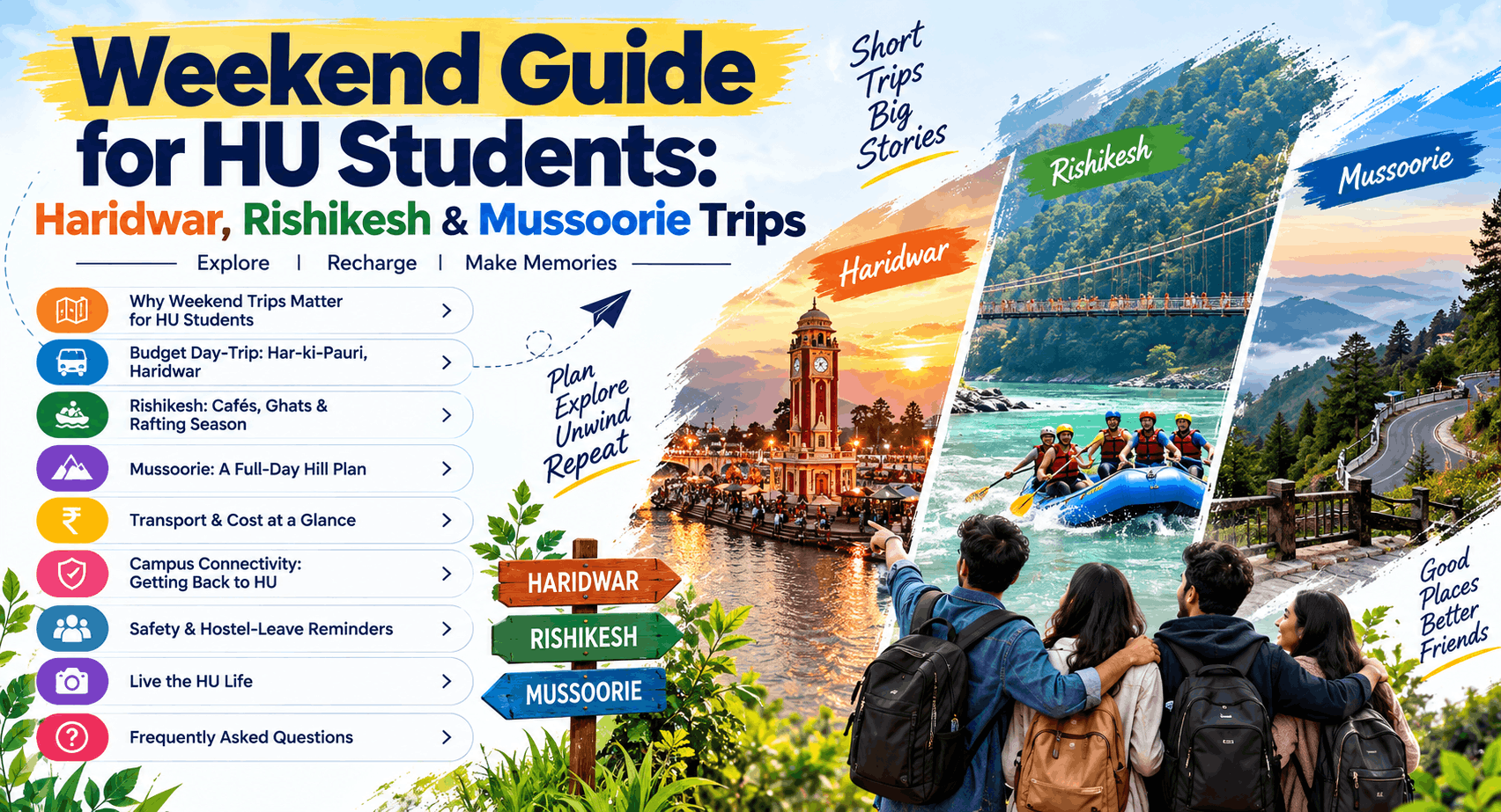 Weekend Guide for HU Students: Haridwar, Rishikesh & Mussoorie Trips