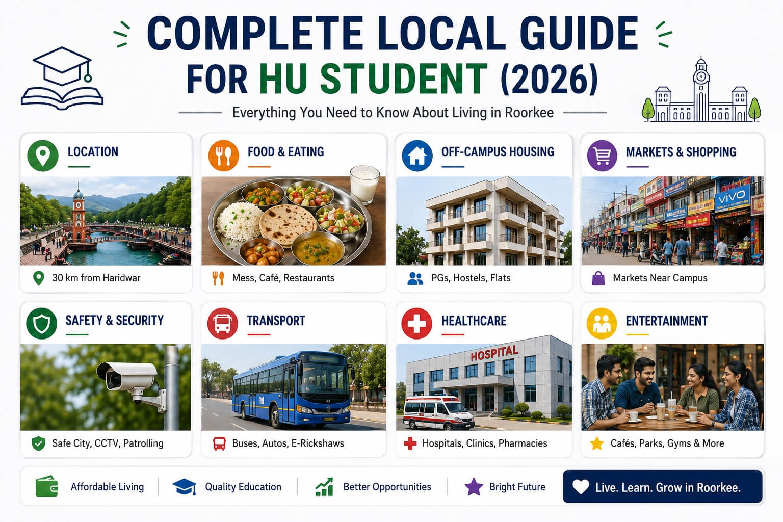 Complete local guide for Haridwar University students exploring Roorkee city life