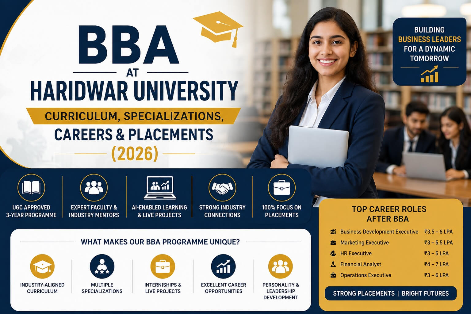 BBA students at Haridwar University campus, Roorkee College of Business Studies